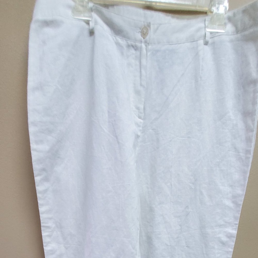 White Linen Capri Pants